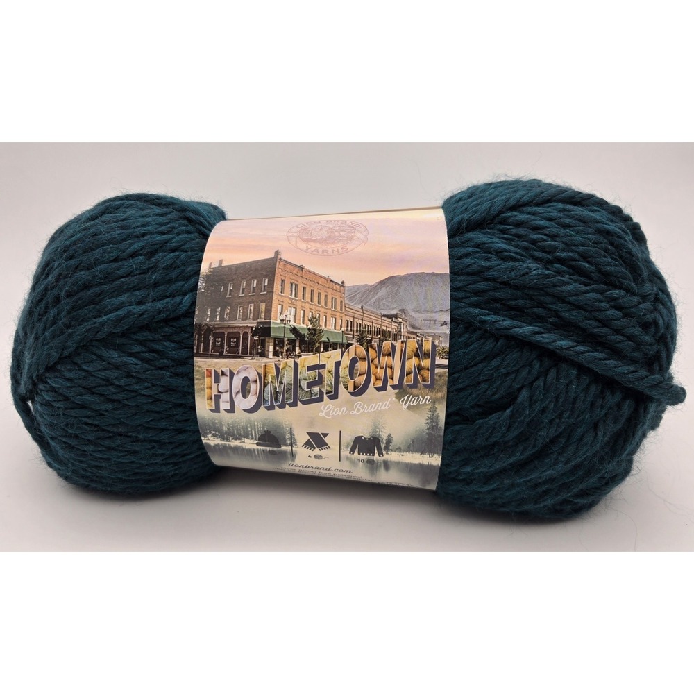 Lion Brand Hometown Yarn Super Bulky #6 Monpelier Peacock‎ Green 5 oz Acrylic